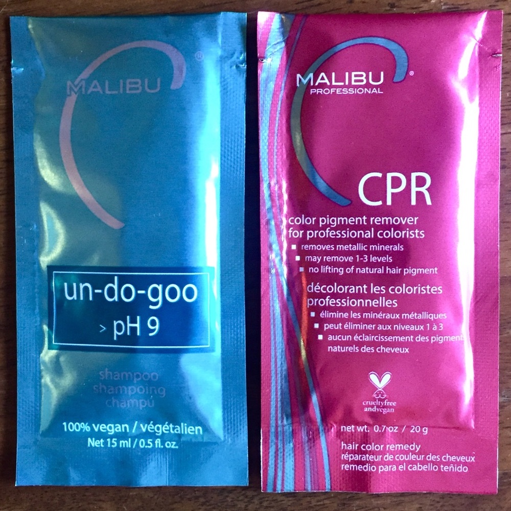 Malibu CPR and UnDoGoo Shampoo Packets‎ and Cap Bundle Color Stain Remover